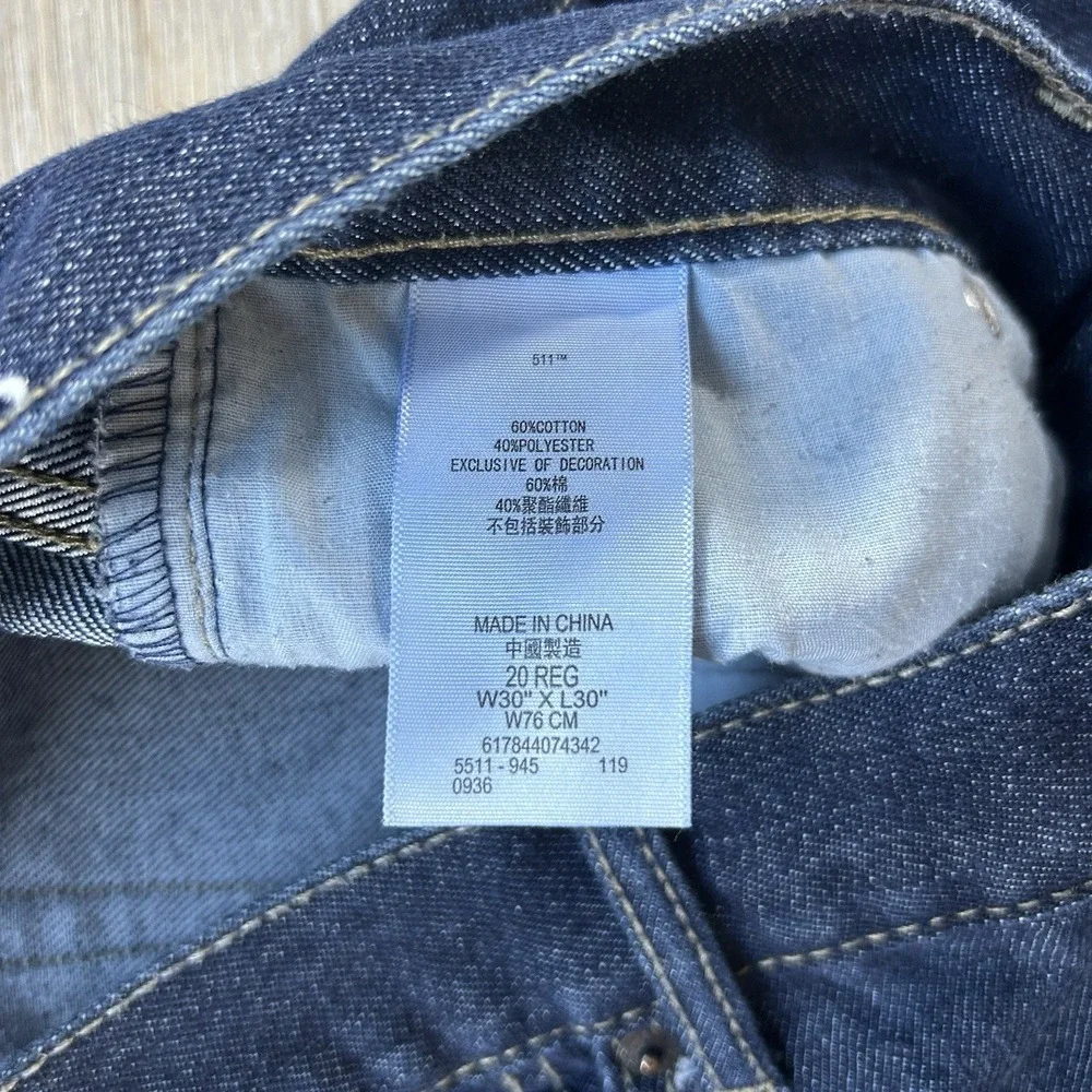 Levis 511 Slim Women's Size 20 30x20 Dark‎ Wash  Stretch Cotton Polyester Jeans